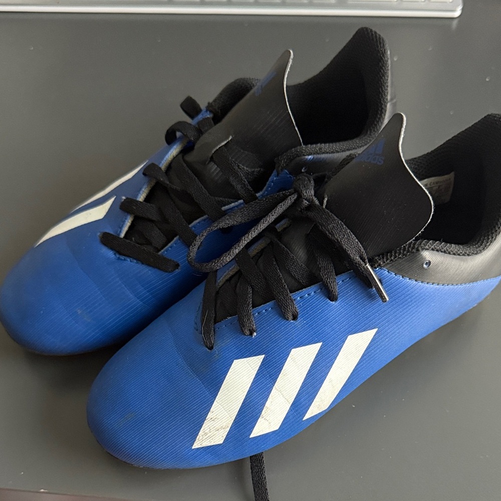 Adidas Black and Blue Athletic Cleats